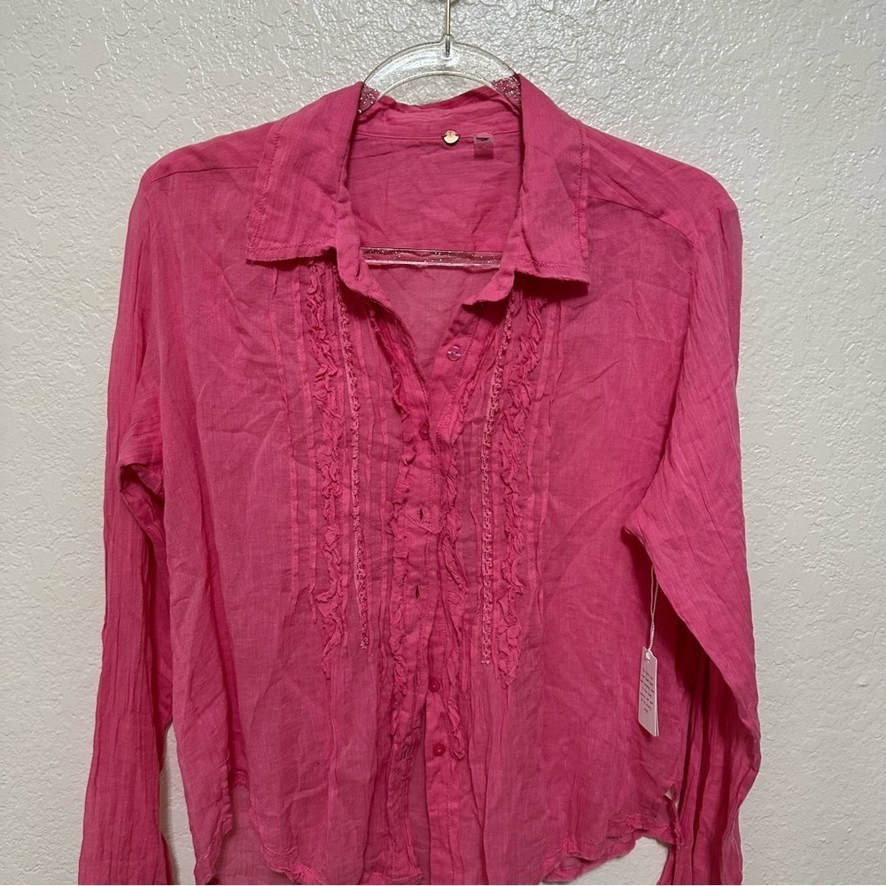 New Free People drew tuxedo shirt - Picture 4 of 11